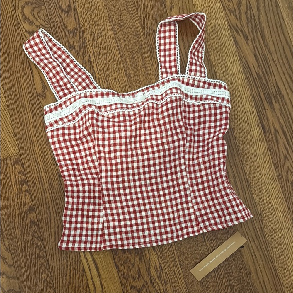 Red Gingham Women's Top